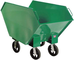 Valley Craft - 2,000 Lb Load Capacity, 17.2 Cu Ft, Steel Hopper Truck - 36" Wide x 68" Long x 39" High, Green - Apex Tool & Supply