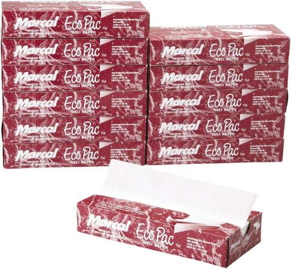Marcal - Eco-Pac Interfolded Dry Wax Paper, 12 x 10-3/4, White, 500/Pack, 12 Packs/Carton - Use with Food Protection - Apex Tool & Supply