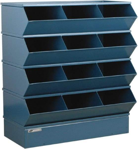 Stackbin - 4 Bin, Shelving Unit with Openings & Base - 37" Wide x 44" High - Apex Tool & Supply