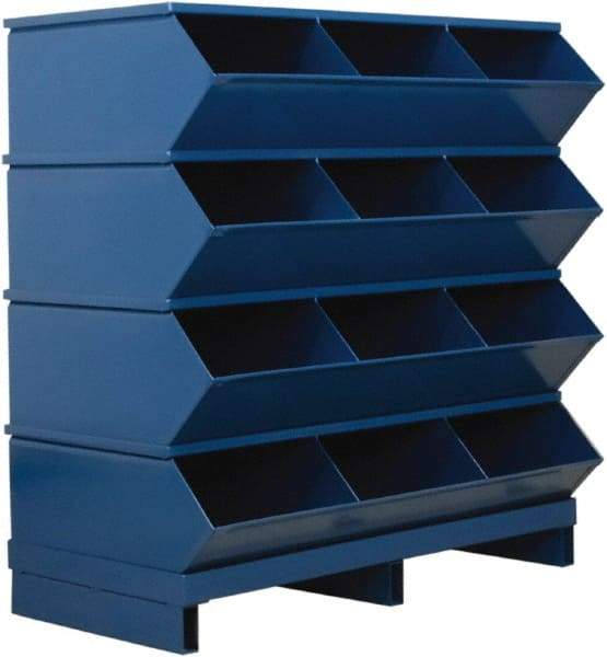 Stackbin - 4 Bin, Shelving Unit with Openings & Base - 37" Wide x 38" High - Apex Tool & Supply