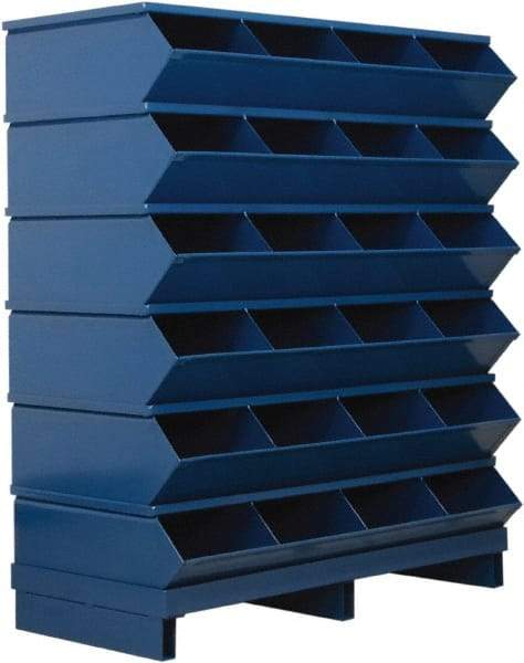 Stackbin - 6 Bin, Shelving Unit with Openings & Base - 37" Wide x 44" High - Apex Tool & Supply