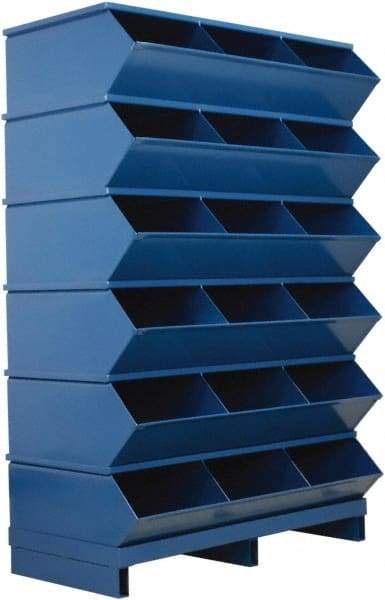 Stackbin - 6 Bin, Shelving Unit with Openings & Base - 37" Wide x 55-3/4" High - Apex Tool & Supply