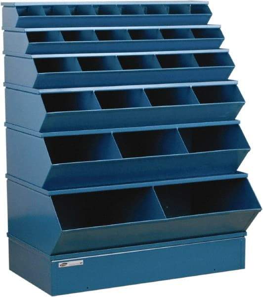 Stackbin - 6 Bin, Shelving Unit with Openings & Base - 37" Wide x 53" High - Apex Tool & Supply