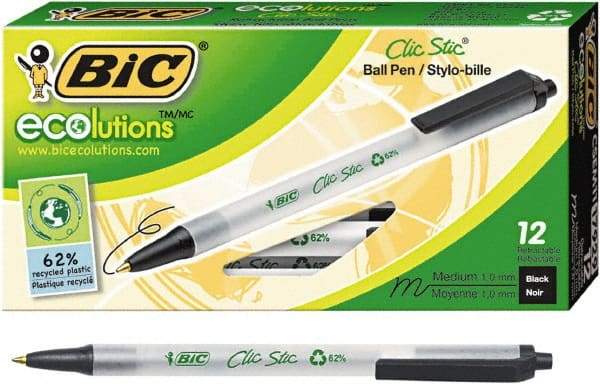 Bic - Conical Ball Point Pen - Black - Apex Tool & Supply