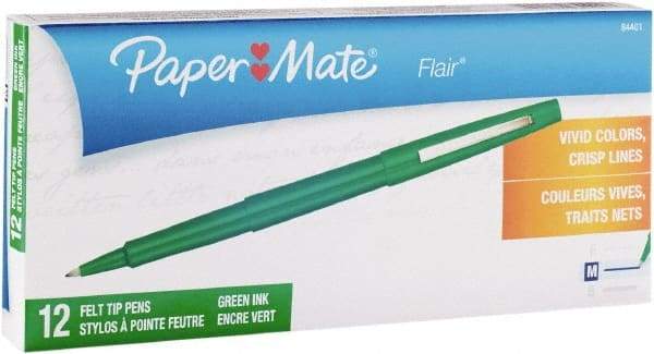 Paper Mate - Needle Porous Point Pen - Green - Apex Tool & Supply