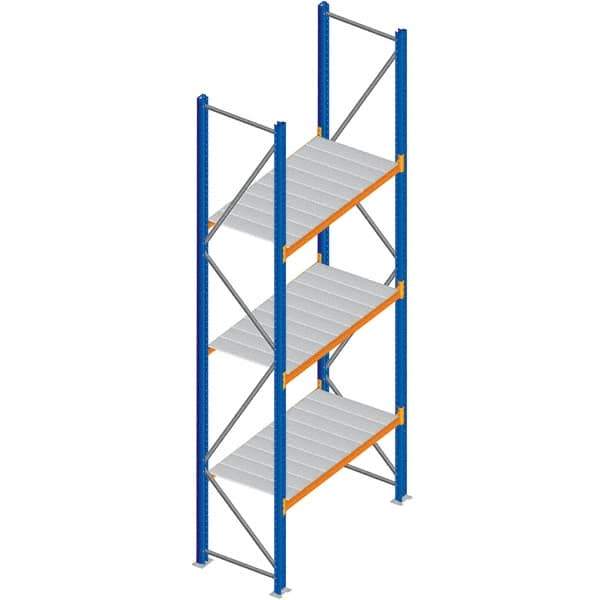 Interlake Mecalux - 1 Bay, 3 Shelf, 2,200 Lb per Level Capacity, Blue Bulk Storage Rack - 60" Wide x 96" High x 36" Deep - Apex Tool & Supply