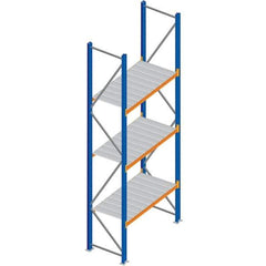 Interlake Mecalux - 1 Bay, 3 Shelf, 2,200 Lb per Level Capacity, Blue Bulk Storage Rack - 60" Wide x 96" High x 36" Deep - Apex Tool & Supply
