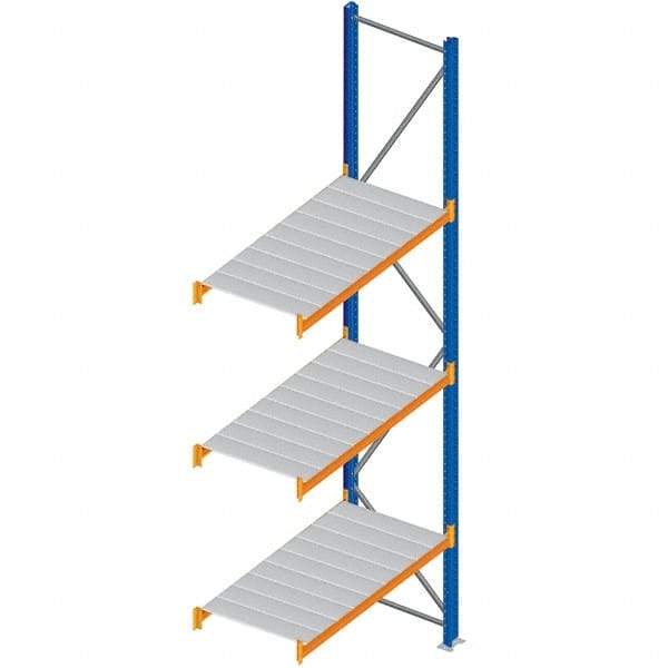 Interlake Mecalux - 1 Bay, 3 Shelf, 2,200 Lb per Level Capacity, Blue Bulk Storage Rack - 60" Wide x 84" High x 36" Deep - Apex Tool & Supply