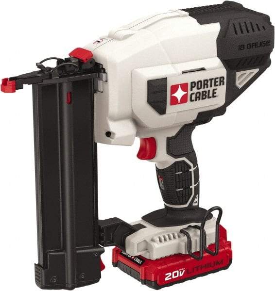 Porter-Cable - Cordless Brad Nailer Kit - 18 Gauge Nail Diam, 2" Long Nail, Lithium-Ion Batteries Included - Apex Tool & Supply