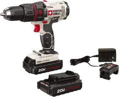 Porter-Cable - 20 Volt 1/2" Keyless Chuck Cordless Hammer Drill - 0 to 25,500 BPM, 0 to 1,500 RPM, Reversible - Apex Tool & Supply