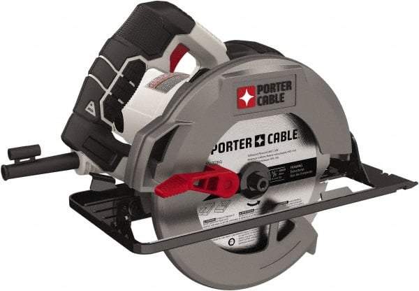 Porter-Cable - 15 Amps, 7-1/4" Blade Diam, 5,500 RPM, Electric Circular Saw - 120 Volts, 6' Cord Length, 5/8" Arbor Hole, Right Blade - Apex Tool & Supply