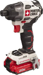 Porter-Cable - 20 Volt, 1/4" Drive, 1,400 In/Lb Torque, Cordless Impact Driver - Mid-Handle, 2700 RPM, 2 Batteries Included - Apex Tool & Supply