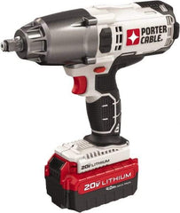 Porter-Cable - 1/2" Drive 20 Volt Mid-Handle Cordless Impact Wrench & Ratchet - 1,700 RPM, 330 Ft/Lb Torque, 1 Lithium-Ion Battery Included - Apex Tool & Supply