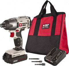 Porter-Cable - 20 Volt, 1/4" Drive, 1,450 In/Lb Torque, Cordless Impact Driver - Mid-Handle, 3000 RPM, 1 Battery Included - Apex Tool & Supply