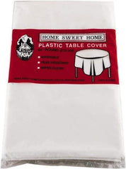 Tablemate Products - Table Set Round Table Cover, Plastic, 84" Diam, White, 6/Pack - Apex Tool & Supply
