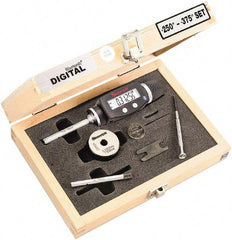 Starrett - 6 to 10mm, 58mm Gage Depth, 0.001mm Resolution, Friction Thimble, IP65 Electronic Inside Hole Micrometer Set - Accurate to 0.004mm, 1 Head, 2 Anvils, 1 Setting Ring, Data Output, Instant Inch/Millimeter Conversion - Apex Tool & Supply