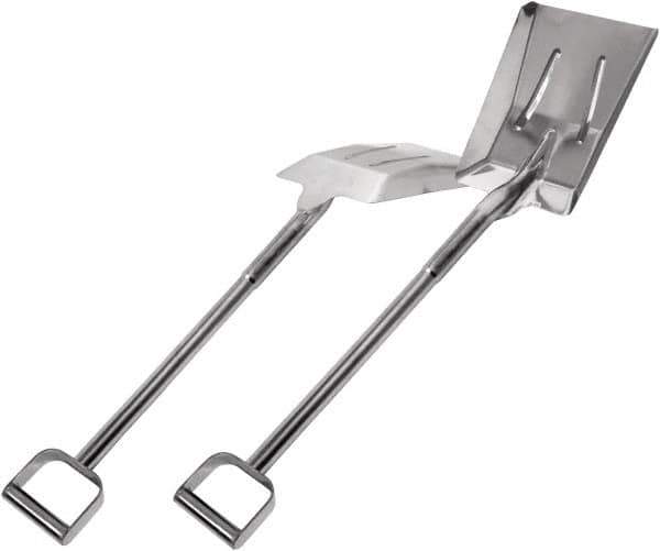 SANI-LAV - 12-1/2" High x 9-1/2" Wide Square Steel Shovel - 26-1/2" Long Steel D-Grip Handle, No Step - Apex Tool & Supply