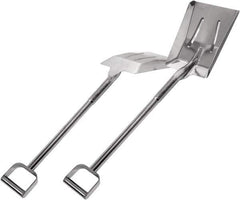 SANI-LAV - 12-1/2" High x 9-1/2" Wide Square Steel Shovel - 26-1/2" Long Steel D-Grip Handle, No Step - Apex Tool & Supply