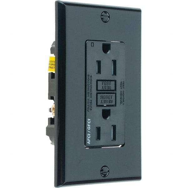 Leviton - GFCI Receptacles Grade: Commercial Color: Black - Apex Tool & Supply