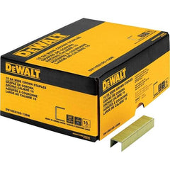 DeWALT - 1" Long x 1/16" Wide, 16 Gauge Crowned Construction Staple - Steel, Galvanized Finish - Apex Tool & Supply