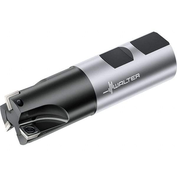 Walter - 20mm Cut Diam, 5.6mm Max Depth of Cut, 20mm Shank Diam, 90mm OAL, Indexable Square Shoulder End Mill - Weldon Shank, 0° Lead Angle, Through Coolant, Series M4132-W - Apex Tool & Supply