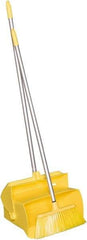Remco - 14" Wide x 7-1/8" Deep x 47-1/2" High Upright Dustpan with Broom - Plastic Body, 37" Aluminum Handle, Yellow - Apex Tool & Supply