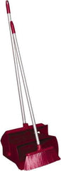 Remco - 14" Wide x 7-1/8" Deep x 47-1/2" High Upright Dustpan with Broom - Plastic Body, 37" Aluminum Handle, Red - Apex Tool & Supply