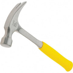 Stanley - 20 oz Head, Curved Claw Hammer - 12.91" OAL, Steel Head, 1.1" Face Diam, Smooth Face, Steel Handle with Grip - Apex Tool & Supply