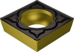 Sandvik Coromant - SCMT431 MM Grade 2220 Carbide Turning Insert - TiCN/AI2O3/TiN Finish, 90° Square, 1/2" Inscr Circle, 3/16" Thick, 1/64" Corner Radius - Apex Tool & Supply