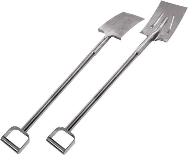 SANI-LAV - 11" High x 7" Wide Square Steel Shovel - 39" Long Steel D-Grip Handle, No Step - Apex Tool & Supply