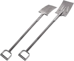 SANI-LAV - 11" High x 7" Wide Square Steel Shovel - 39" Long Steel D-Grip Handle, No Step - Apex Tool & Supply