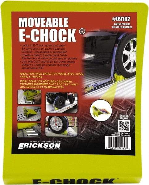 Erickson Manufacturing - 6" Wide x 6" High x 12" Deep, Steel Wheel Chock - For use with E-Track System - Apex Tool & Supply