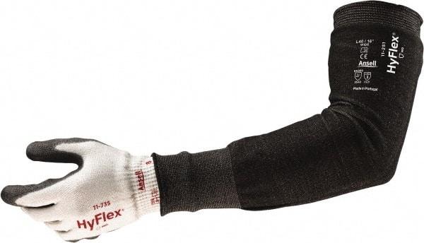 Ansell - Size Narrow, Black HPPE, Spandex, Polyester, Glass & Polyamide Cut Resistant Sleeve - 16" Long Sleeve, Cut Resistance Level A4, Continuous Knit Cuff - Apex Tool & Supply