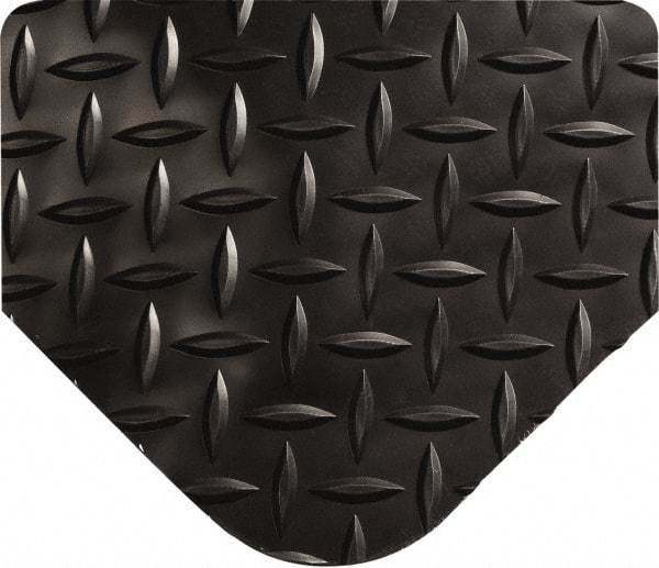Wearwell - 10' Long x 2' Wide, Dry Environment, Anti-Fatigue Matting - Black, Vinyl with Urethane Sponge Base, Beveled on All 4 Sides - Apex Tool & Supply