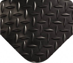 Wearwell - 9' Long x 2' Wide, Dry Environment, Anti-Fatigue Matting - Black, Vinyl with Vinyl Sponge Base, Beveled on All 4 Sides - Apex Tool & Supply