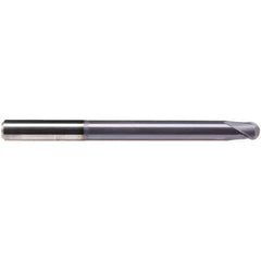 Emuge - 6mm Diam, 6mm LOC, 2 Flute Solid Carbide Ball End Mill - TiAlN Finish, Single End, 80mm OAL, 6mm Shank Diam, Ball Flute - Apex Tool & Supply