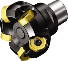 Sandvik Coromant - 6 Inserts, 3.1496" Cutter Diam, 0.1102" Max Depth of Cut, Indexable High-Feed Face Mill - Series CoroMill 745 - Apex Tool & Supply