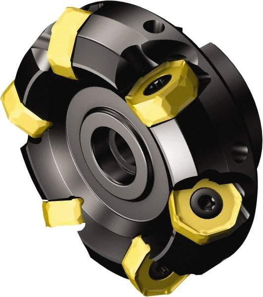 Sandvik Coromant - 8 Inserts, 4.9213" Cutter Diam, 0.1102" Max Depth of Cut, Indexable High-Feed Face Mill - 40mm Arbor Hole Diam, Series CoroMill 745 - Apex Tool & Supply