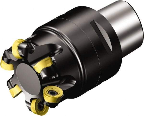 Sandvik Coromant - 6 Inserts, 1.6535" Cutter Diam, 5mm Max Depth of Cut, Indexable High-Feed Face Mill - Series CoroMill 600 - Apex Tool & Supply