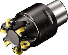 Sandvik Coromant - 6 Inserts, 1.6535" Cutter Diam, 5mm Max Depth of Cut, Indexable High-Feed Face Mill - Series CoroMill 600 - Apex Tool & Supply