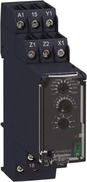 Schneider Electric - 6 Pin, 300 hr Delay, Multiple Range SPDT Time Delay Relay - 8 Contact Amp, 250 Volt, On Board Trimpot - Apex Tool & Supply