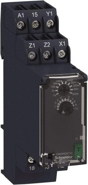 Schneider Electric - 6 Pin, 300 hr Delay, Multiple Range SPDT Time Delay Relay - 8 Contact Amp, 250 Volt, On Board Trimpot - Apex Tool & Supply