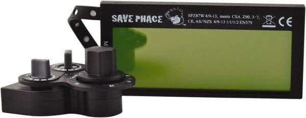 Save Phace - 3.74" Wide x 1.38" High, Lens Shade 4/9 to 13, Polycarbonate Auto-Darkening Filter - 1/4" Thick, Green, Inside Mount - Apex Tool & Supply