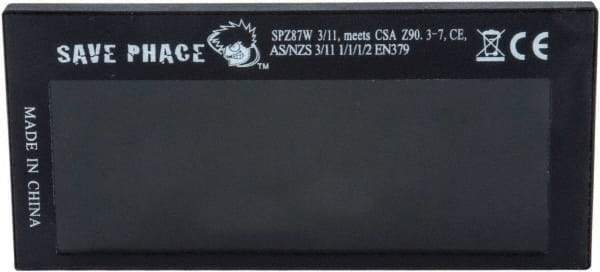 Save Phace - 3.74" Wide x 1.42" High, Lens Shade 3 to 11, Polycarbonate Auto-Darkening Filter - 1/4" Thick, Green, Inside Mount - Apex Tool & Supply
