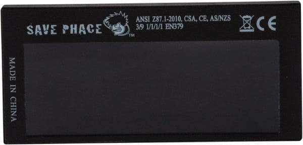Save Phace - 3.74" Wide x 1.42" High, Lens Shade 3 to 9, Polycarbonate Auto-Darkening Filter - 1/4" Thick, Green, Inside Mount - Apex Tool & Supply