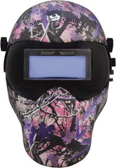 Save Phace - 4-1/4" Window Width x 2" Window Height, 4, 9 to 13 Shade Auto-Darkening Lens, Fixed Front Welding Helmet - Multi-Color, Nylon Green Lens - Apex Tool & Supply