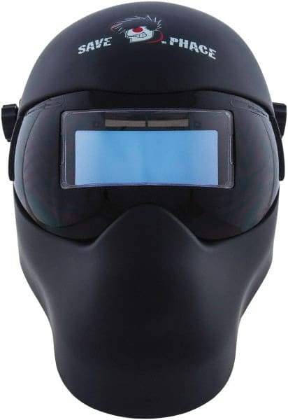 Save Phace - 3.62" Window Width x 1.42" Window Height, 3 to 10 Shade Auto-Darkening Lens, Fixed Front Welding Helmet - Black, Nylon Green Lens - Apex Tool & Supply