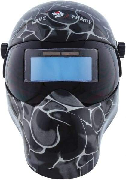 Save Phace - 3.62" Window Width x 1.42" Window Height, 3 to 10 Shade Auto-Darkening Lens, Fixed Front Welding Helmet - Black/Gray, Nylon Green Lens - Apex Tool & Supply