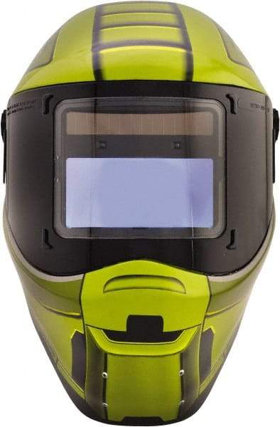 Save Phace - 4.33" Window Width x 3.54" Window Height, 3 to 10 Shade Auto-Darkening Lens, Fixed Front Welding Helmet - Green/Black, Nylon Green Lens - Apex Tool & Supply