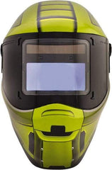 Save Phace - 4.33" Window Width x 3.54" Window Height, 3 to 10 Shade Auto-Darkening Lens, Fixed Front Welding Helmet - Green/Black, Nylon Green Lens - Apex Tool & Supply